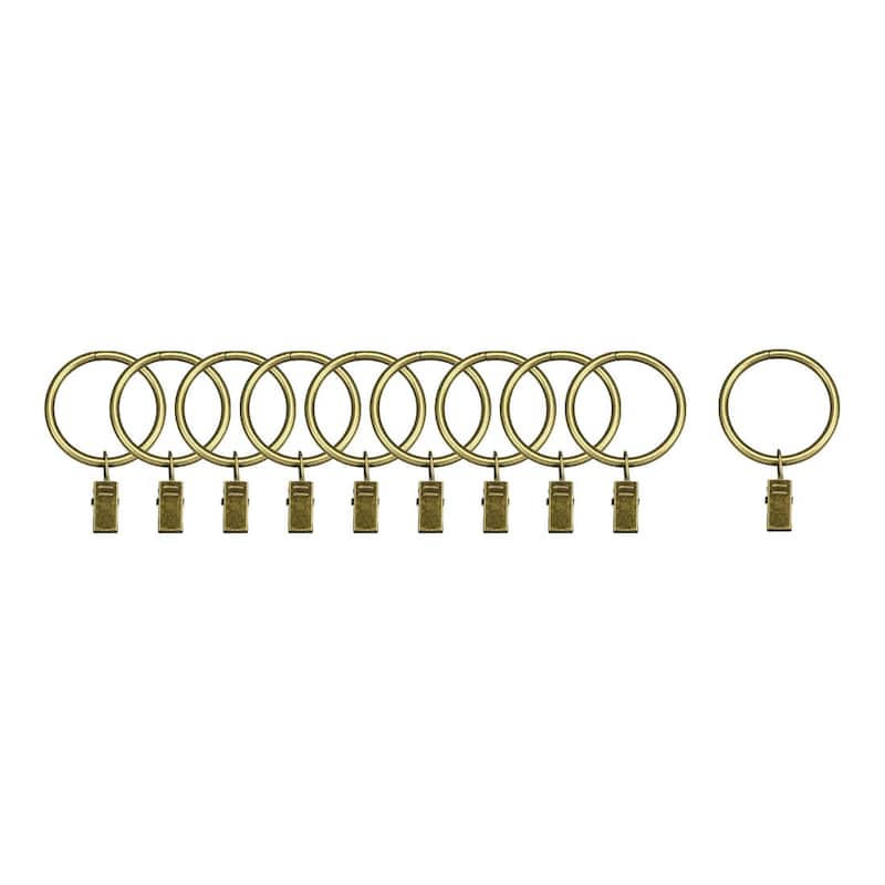 30 Pack Curtain Clips Drapery Shower Rings w Clips 1.5" Interior Dia Bronze Tone - Bronze Tone - 1.5" Inner Dia