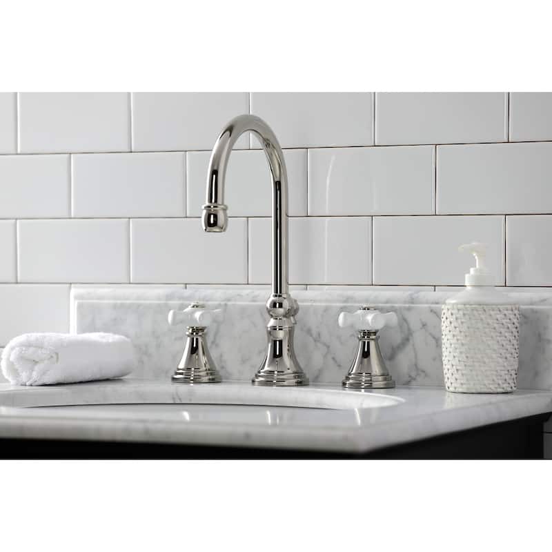 Kingston Brass Governor 8 in. Widespread Bathroom Faucet - Polished Nickel