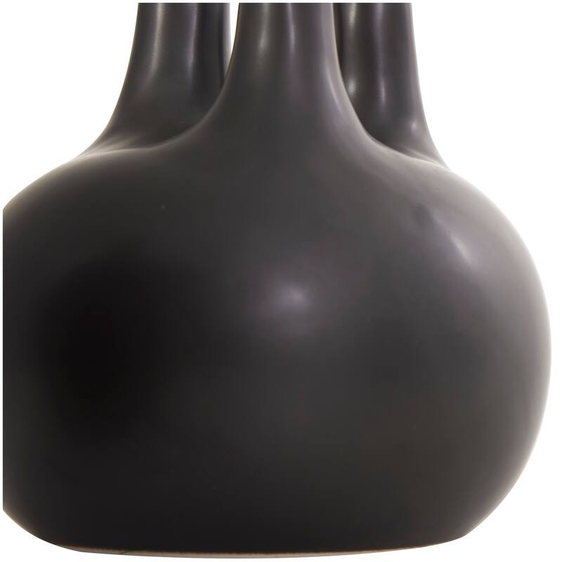 CosmoLiving by Cosmopolitan Black or White Ceramic Round Bud Vase with Multiple Openings (Set of 3)