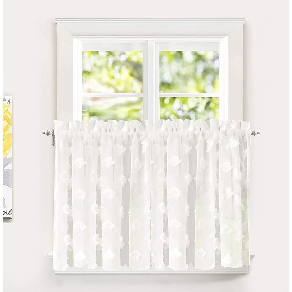 DriftAway Olivia White Voile Chiffon Sheer Kitchen Tier. Opens flyout.