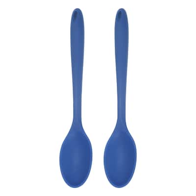 2Pcs Silicone Spoons Heat Resistant Cooking Utensil Mixing Spoon