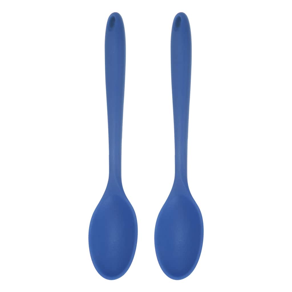 2Pcs Silicone Spoons Heat Resistant Cooking Utensil Mixing Spoon
