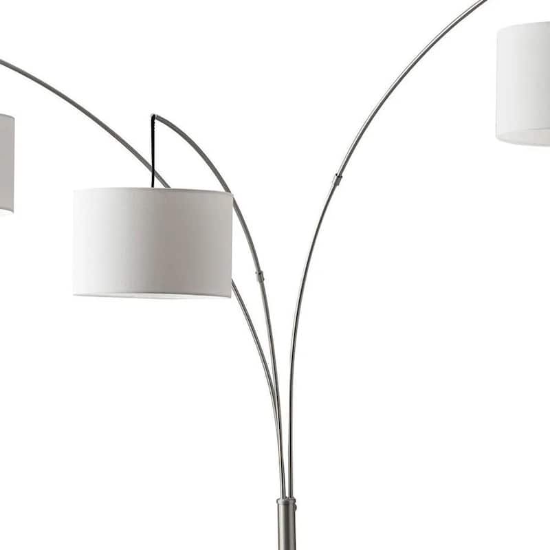 HomeRoots 74" Steel Three Light Tree Floor Lamp With White Solid Color Drum Shade - 44.00