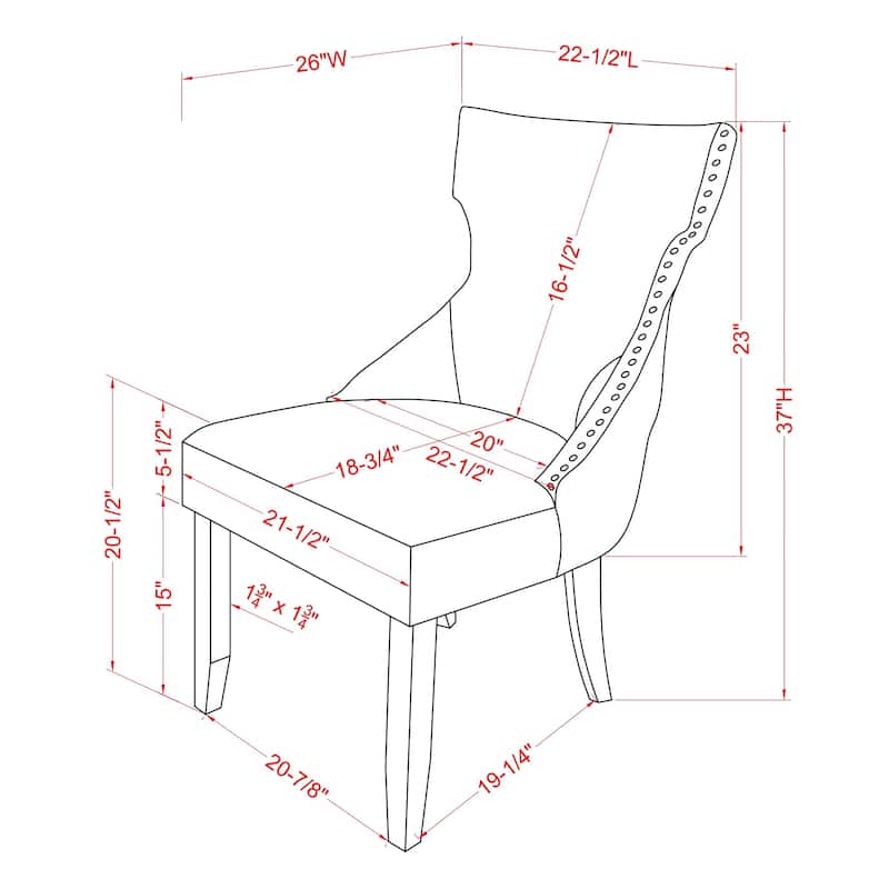 Gaji Contemporary Wood Tufted Wingback 2-Piece Side Chairs by Furniture of America