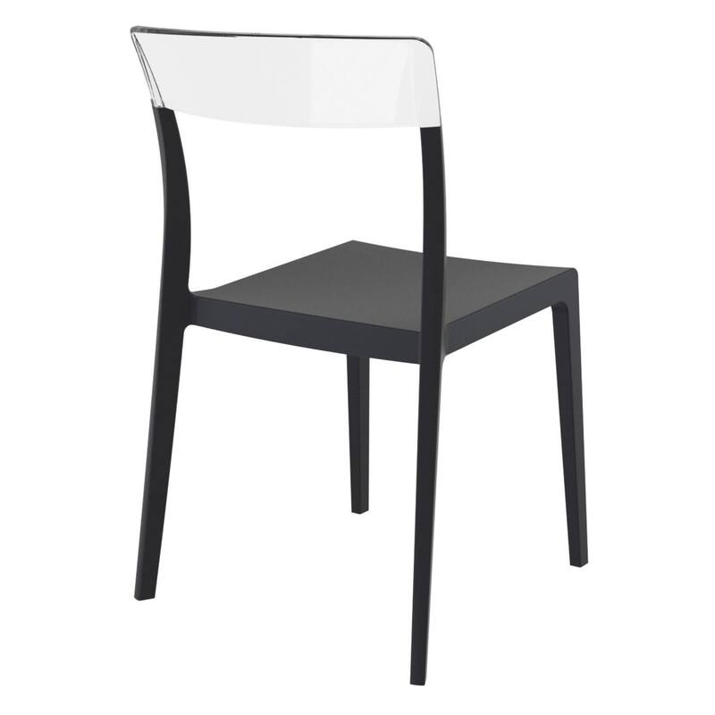 33" Black Refined Patio Dining Chair