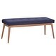 preview thumbnail 19 of 25, Sasha Oak Angled Leg Linen Dining Bench iNSPIRE Q Modern Blue