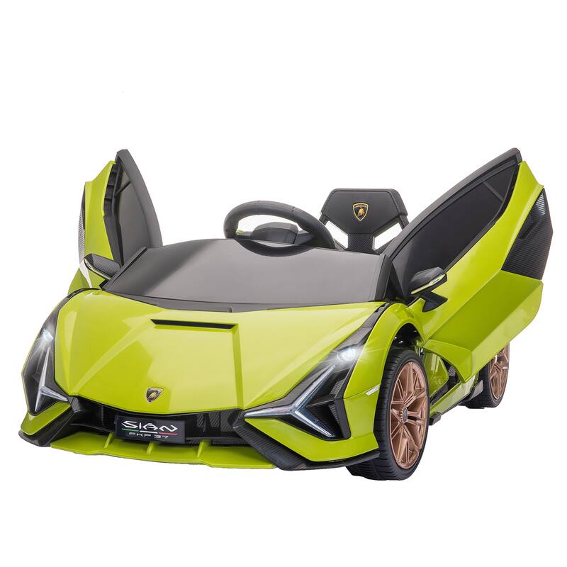 Ride on Sports Car with Seat Belts, Green Exclusive Child Car with Music, Luxury Sports Car Toy with Remote Control