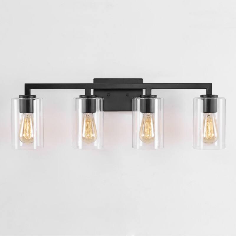 KAWOTI 28.75in 4-Light Bathroom Vanity Light with Clear Glass Shade