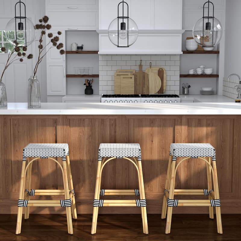 Robias Rectangular Rattan 30" Bar Stool