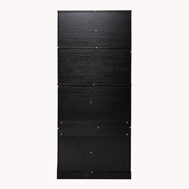 Kitchen Pantry Cabinet with 3 Keyboard Drawers, Freestanding Bathroom Cabinet with 6 Door Shelves Adjustable