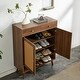 preview thumbnail 3 of 6, Multi-functional Modern Minimalist Walnut-Colored MDF Shoe Cabinet - Perfectly Blends into Nordic, and Industrial Style Homes