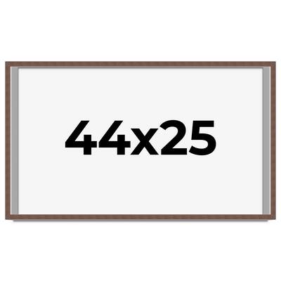44x25 Shadow Box Frame Brown | 1.125 inches Deep Real Wood Rustic