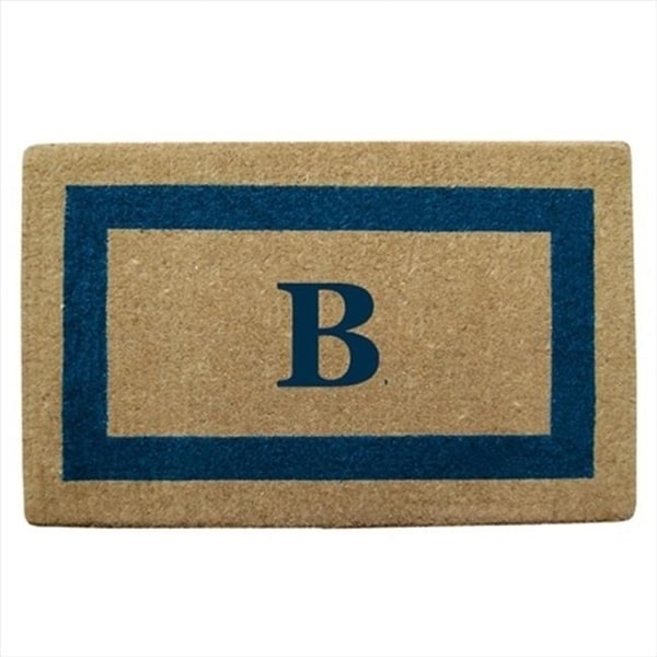 Nedia Home 02029B Single Picture - Blue Frame 22 x 36 In. Heavy Duty Coir Doormat - Monogrammed B