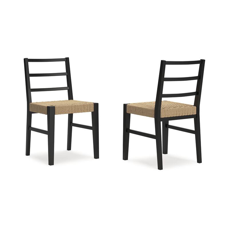 Signature Design by Ashley Isanti Light Brown/Black Dining Side Chair (Set of 2) - 18.75" W x 20.5" D x 33.13" H
