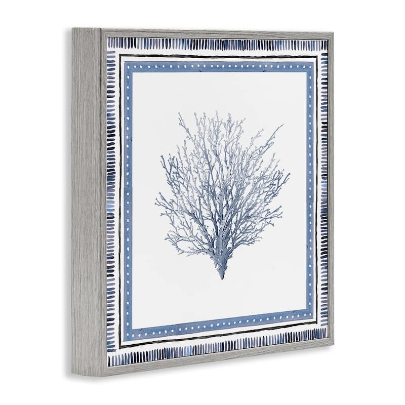 Stupell Bordered Oceanic Coral Framed Giclee Art Design By Lanie Loreth