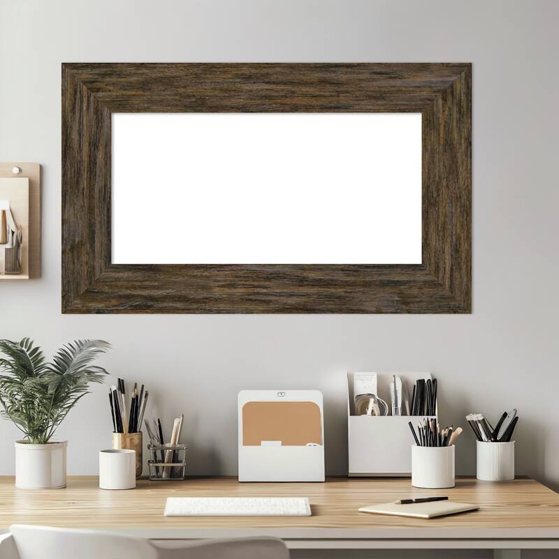Amanti Art Fencepost Brown Framed Dry Erase Magnetic Board