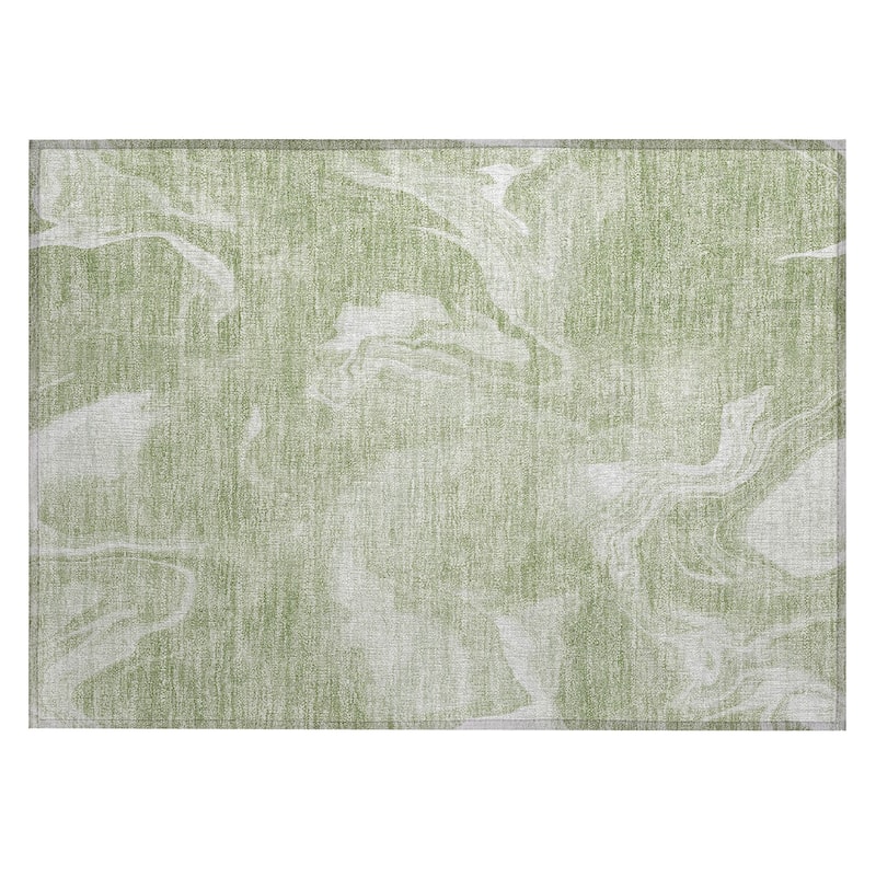 Machine Washable Indoor/ Outdoor Chantille Abstract Motion Rug