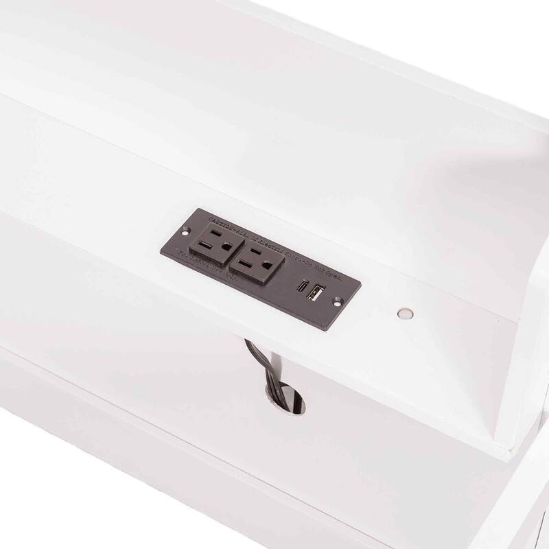 Queen over Queen Bunk Bed with Storage Shelves & Built-in USB Ports, Heavy Duty Metal Frame