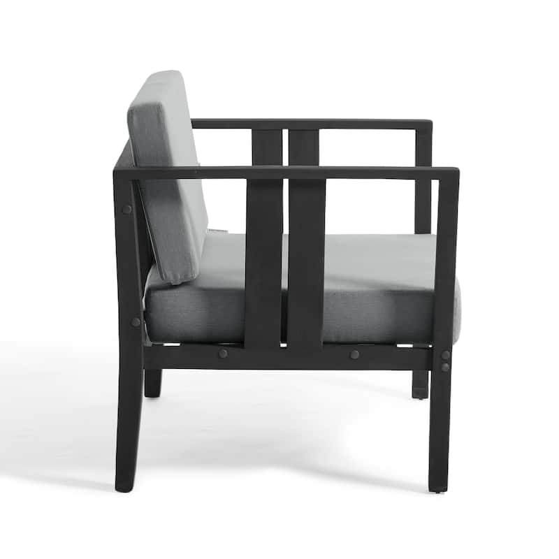 Casual 29"W Outdoor Patio Armchair Set In Solid Teak Wood with Cushion