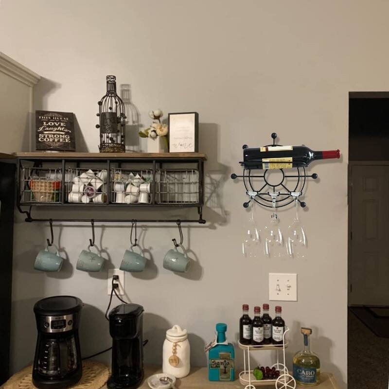 Wine Rack Wall Mounted - 11"D x3.5"W x 15"H