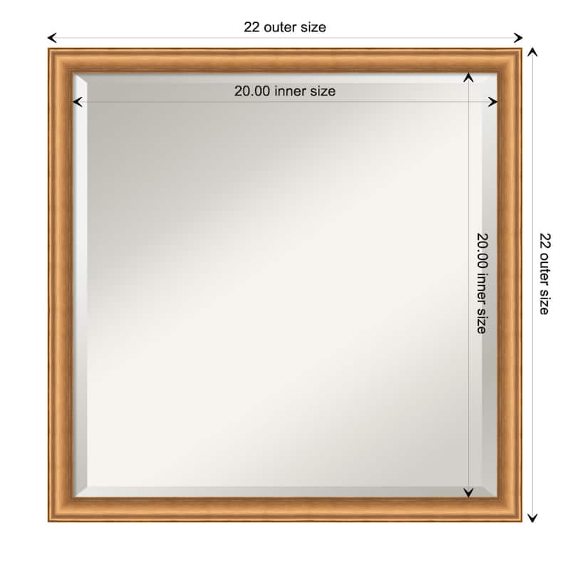 Salon Scoop Beveled Wood Framed Wall Mirror - Salon Scoop Copper - Glass Size 20x20