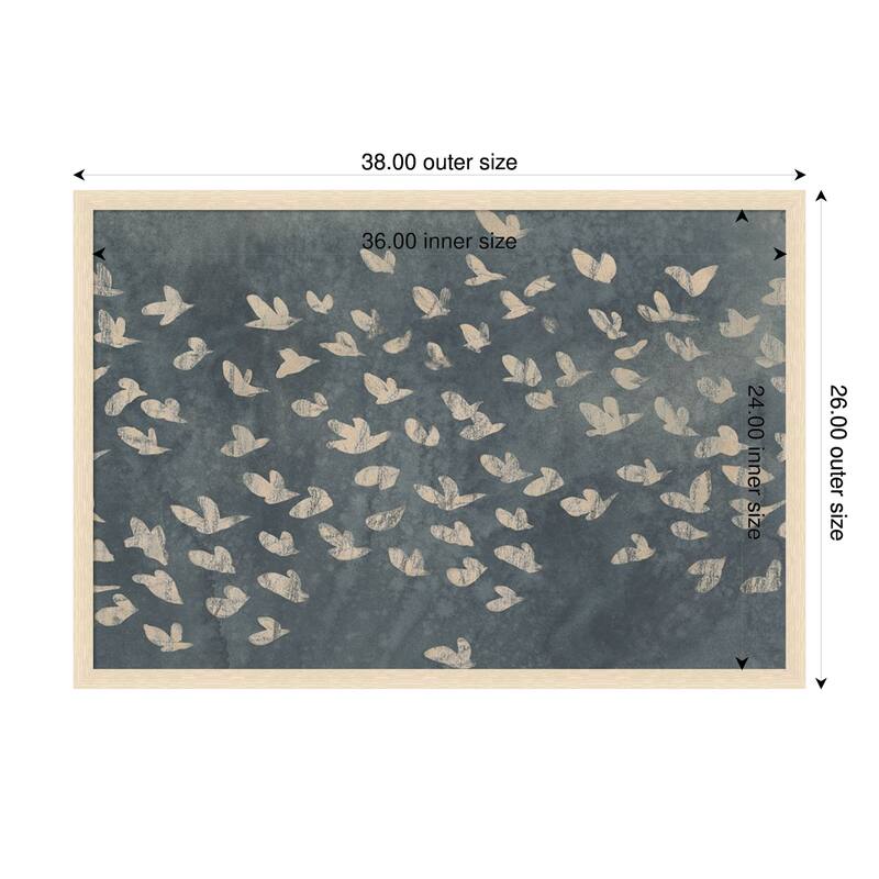 Amanti Art Framed Fabric Pinboard Watermark Flock I by June Erica Vess Printed Bulletin Board - Board Size 36 x 24