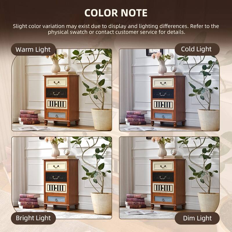 4-Drawer Hand-Carved Accent Chest