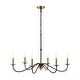 preview thumbnail 10 of 30, Nola 34.75" 6-Light Bohemian Farmhouse Iron LED Chandelier, by JONATHAN Y Black/Brass Gold