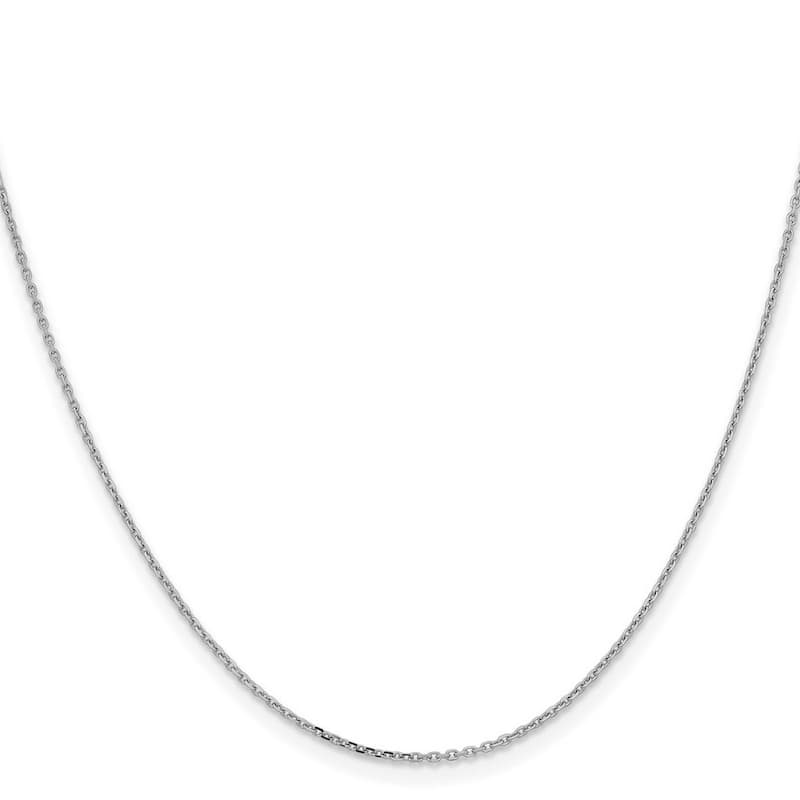 Curata Italian 14k White Gold 1.05mm Diamond-cut Cable Chain Necklace (Lobster) Options: 16 18 20