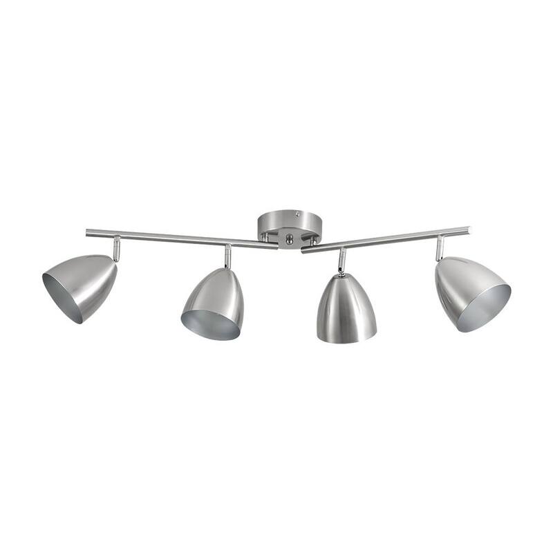 Contemporary 4-Light Adjustable Arm Track Light Semi-flush Mount - 31.9 in