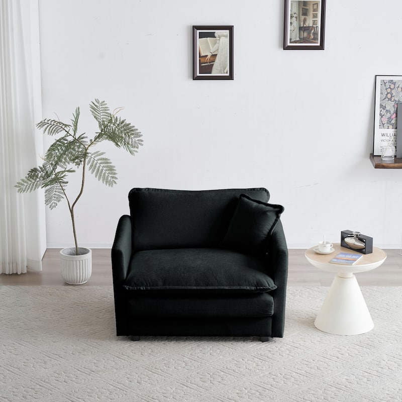 Modern Accent Chair with Ottoman for Living Room