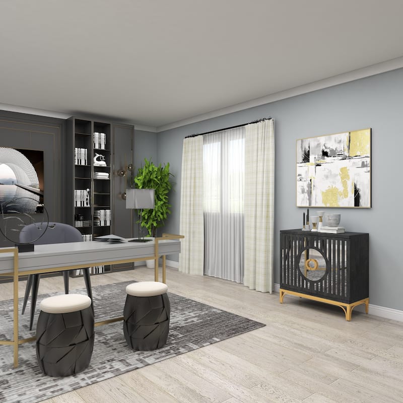 Black Wood Contemporary Cabinet - 32 x 16 x 32