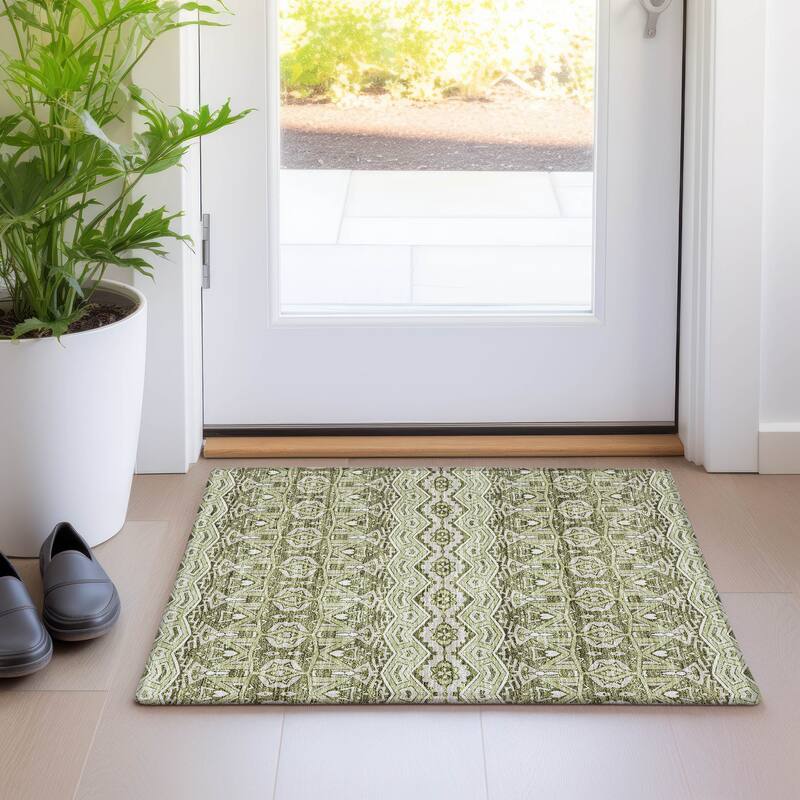Premium Washable Super Soft Moroccan Global Mayfield Rug - Aloe - 1'8" x 2'6"