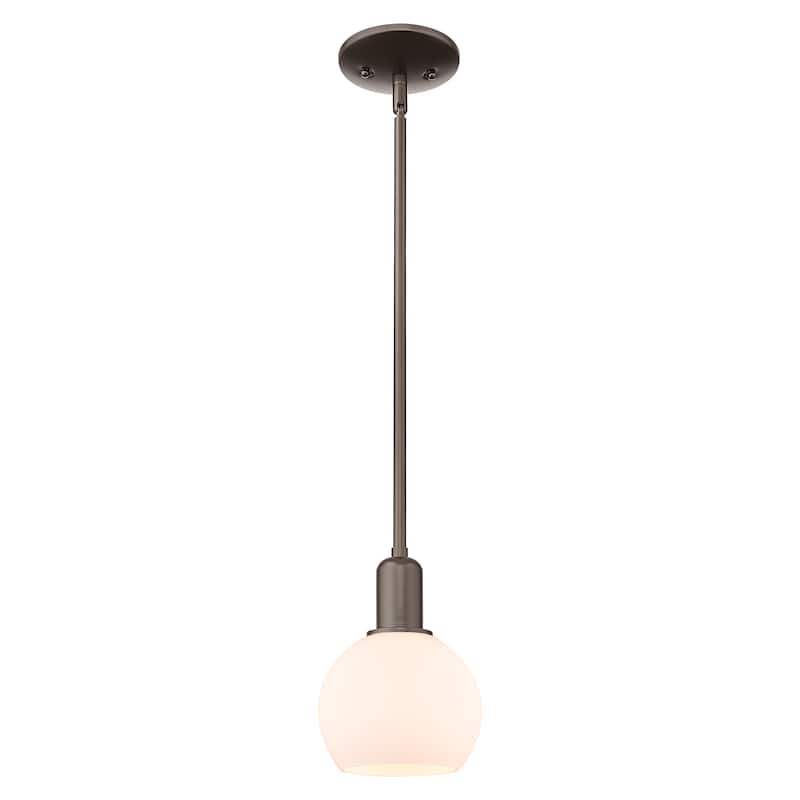 Innovations Lighting Endless Possibilities Arcadia - Athens - 1 Light 6" Stem Hung Mini Pendant - Oil Rubbed Bronze/Matte White