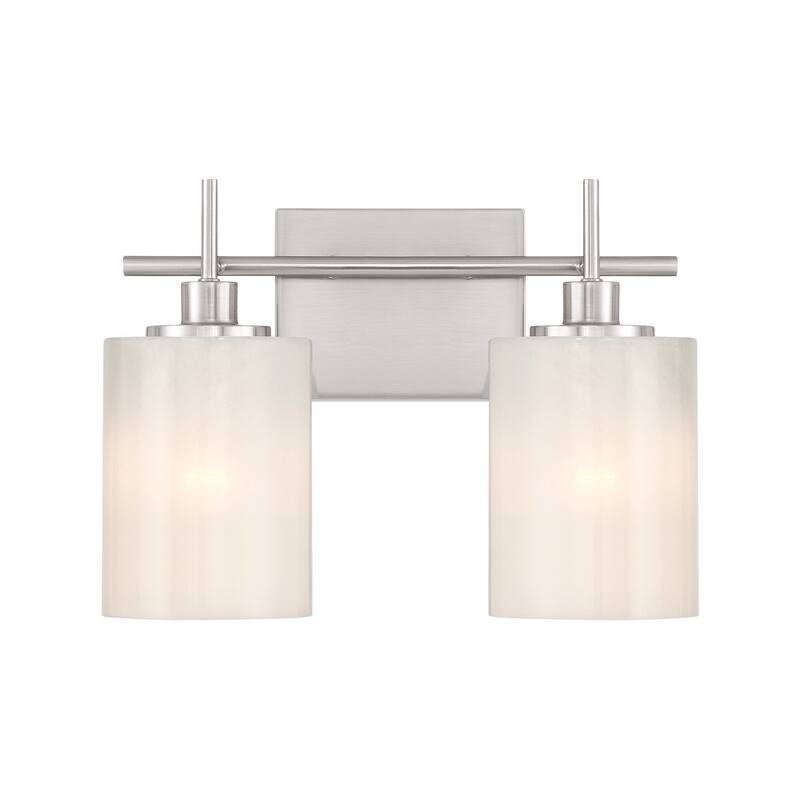 Bellevue SHBF18114 2 Light 14" Wide Vanity Light with Strié Glass - Brushed Nickel