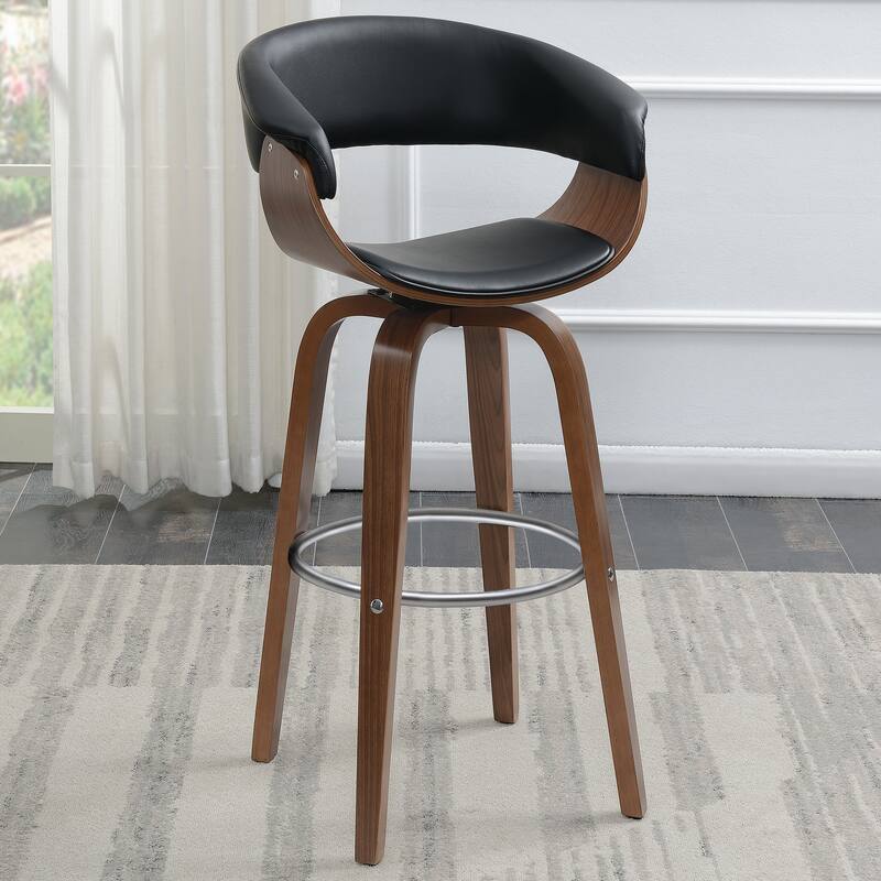 Zion Upholstered Swivel Bar Stool Walnut