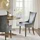 preview thumbnail 1 of 25, Madison Park Signature Ultra Upholstered Dining Side Chairs With Wood Legs (Set of 2) Dark Grey