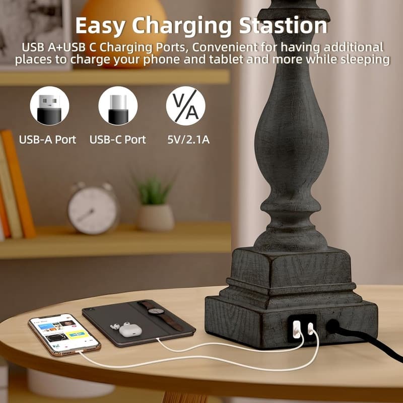 Touch Lamps for Bedroom Set of 2,Bed-Side Table Lamps