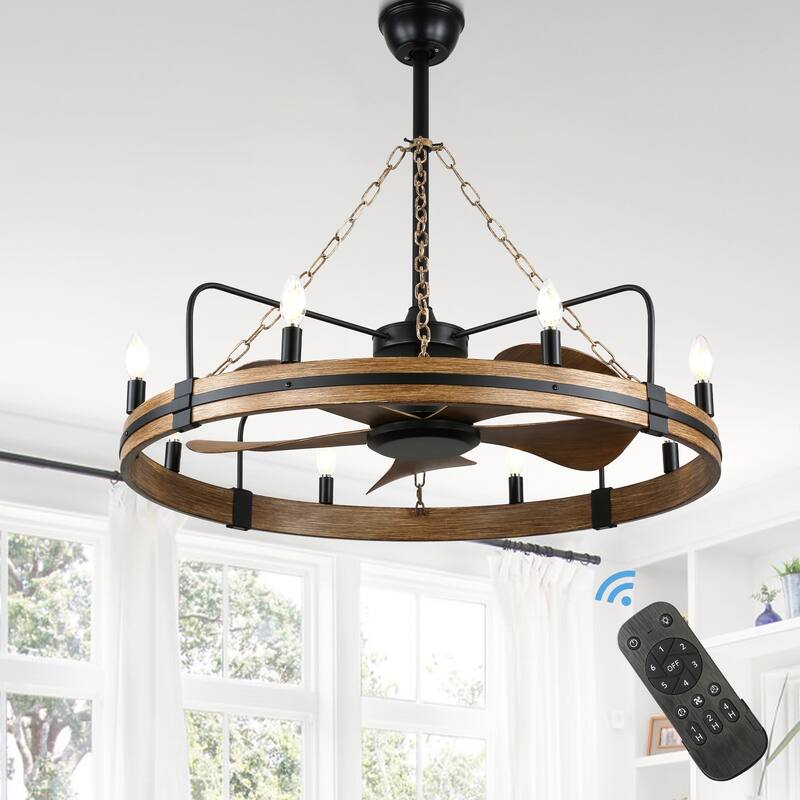 Bella Depot 36" Farmhouse Ceiling Fan with Light and Remote Rustic Metel Ceiling Fan