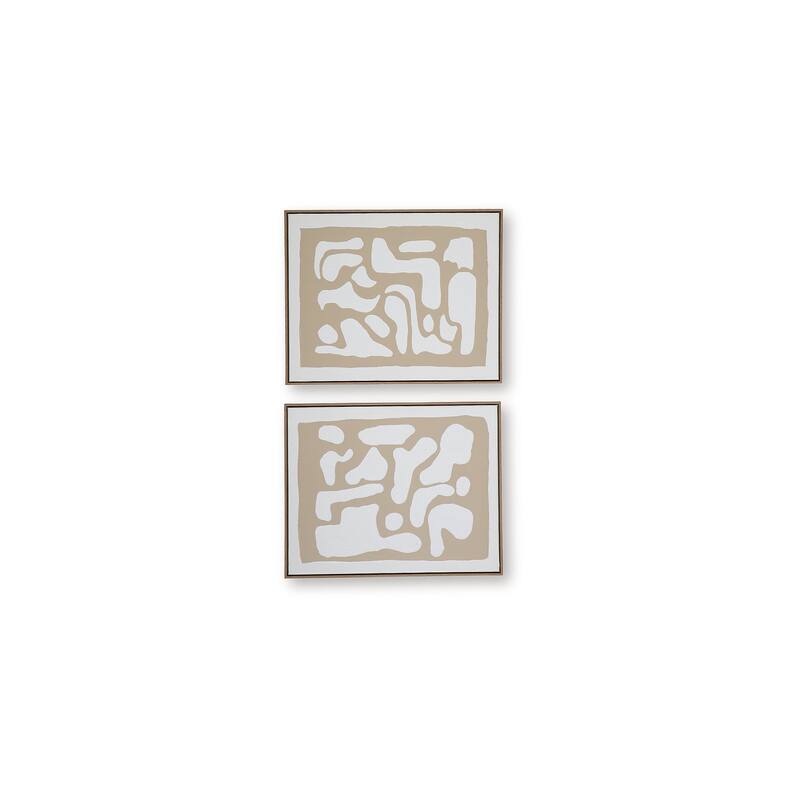 Signature Design by Ashley Waldett Beige/White Wall Art (Set of 2)
