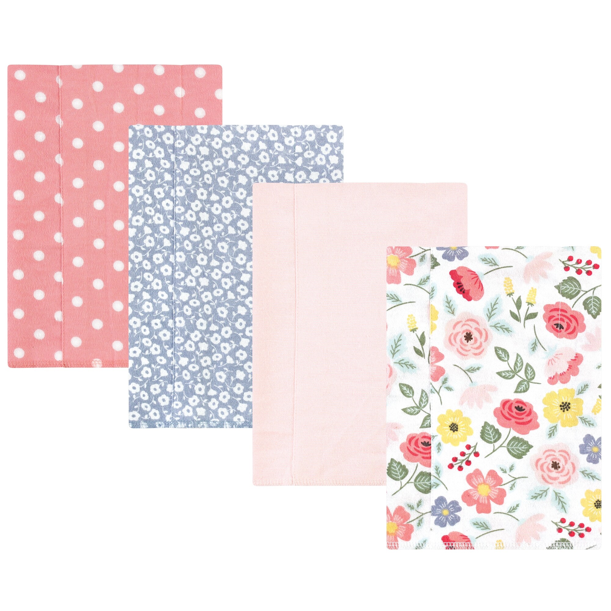 Hudson Baby Infant Girl Cotton Flannel Burp Cloths, Modern