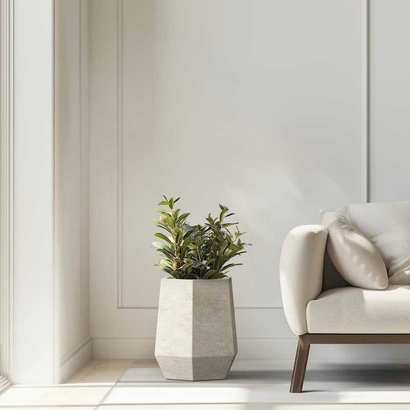 Tall Concrete Geometric Plant Pots / Large Indoor and Outdoor flower Planters