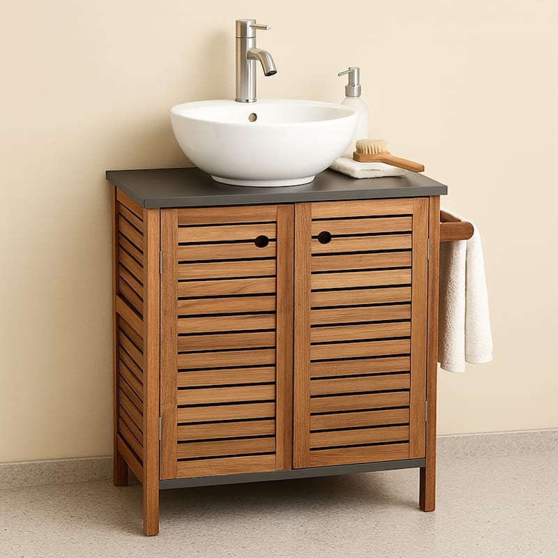 Under Sink Cabinet with U-Shaped Cut-Out with Towel Holder - 27"L x 12"W x 27 5/8"H