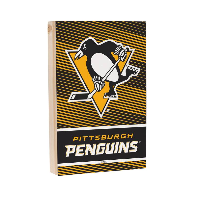 Pittsburgh Penguins Wooden Tabletop Mantel Shelf Sign - 8" x 12"