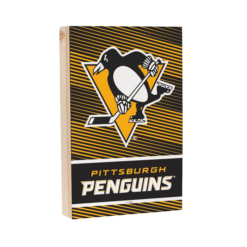 Pittsburgh Penguins Wooden Tabletop Mantel Shelf Sign