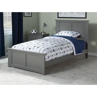 AFI Madison Twin XL Foundation Bed with Matching Footboard & Charging Station in Grey