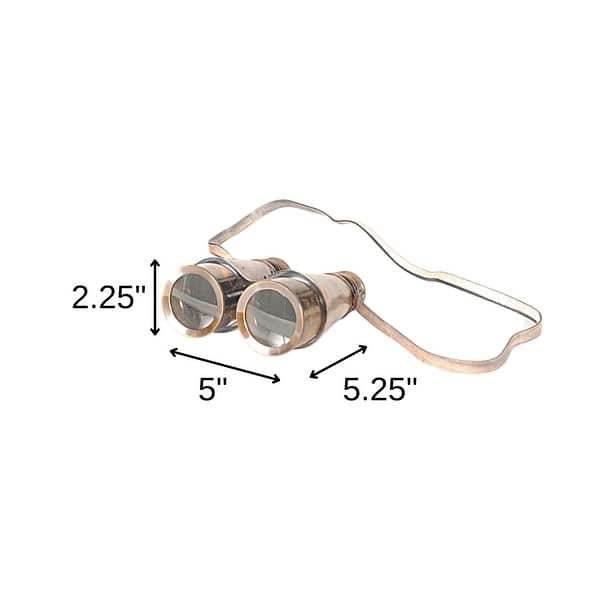 Rustic Brass And Leather Binoculars In Wood Storage Box Rustic Brass And Leather Binoculars In Wood Storage Box