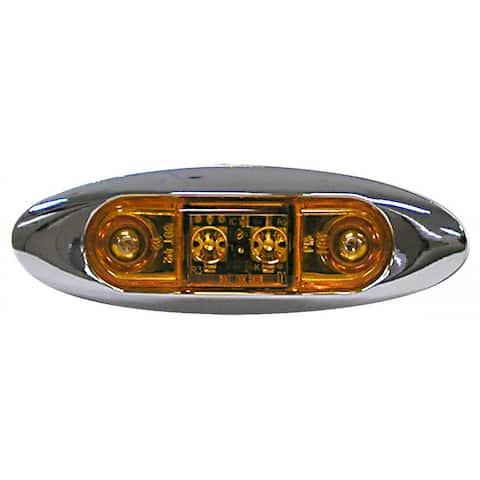 Piranha V168XA 2-LED Slim-Line Clearance/Side Marker Light, Amber - 4" Width