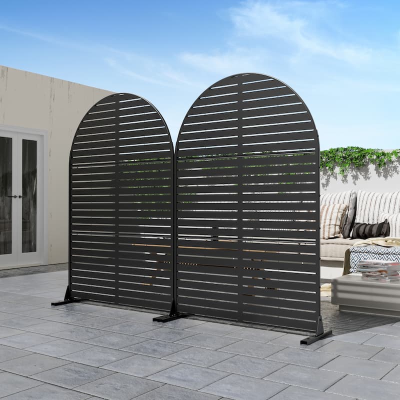 Dovelina 6ft.Outdoor Freestanding Metal Privacy Screen Decorative Garden Fence - 72"x47"