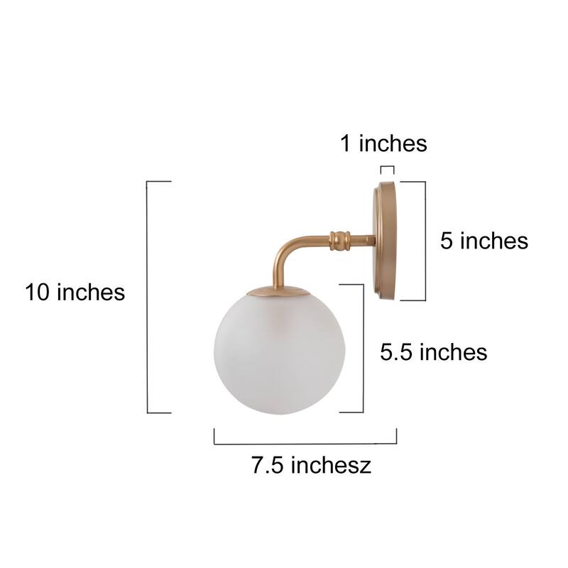 Siya Modern 3-Light Frosted Glass Bathroom Vanity Lights Romantic Gold Statement Wall Sconces Dimmable